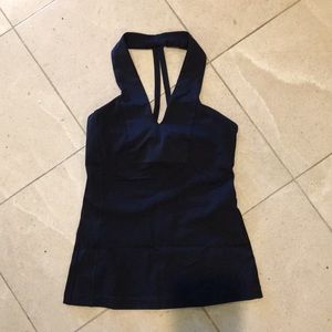 Lululemon Black cross back yoga tank built in bra